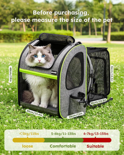 XL Cat Backpack Expandable, Cat Carrier Backpack Acrylic Window