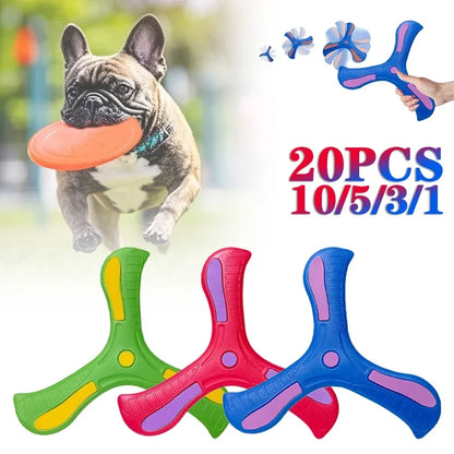 1-20PCS Dog Pet Disc Toys Outdoor Triangle Boomerang Toys Flying Disc Family Pet Interactive Entertainment Sports Games