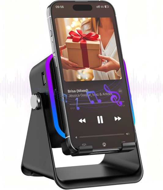 Gifts for Men Tech Gadgets Wireless Induction Speaker with Phone Stand