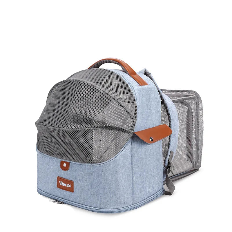 Pet Supplies Cat Backpack with Expandable and Durable Breathable Mesh Puppy Bag Out Camping Pet Oxford Cloth Bag