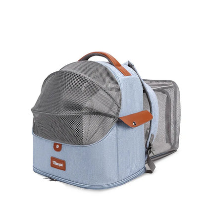 Pet Supplies Cat Backpack with Expandable and Durable Breathable Mesh Puppy Bag Out Camping Pet Oxford Cloth Bag