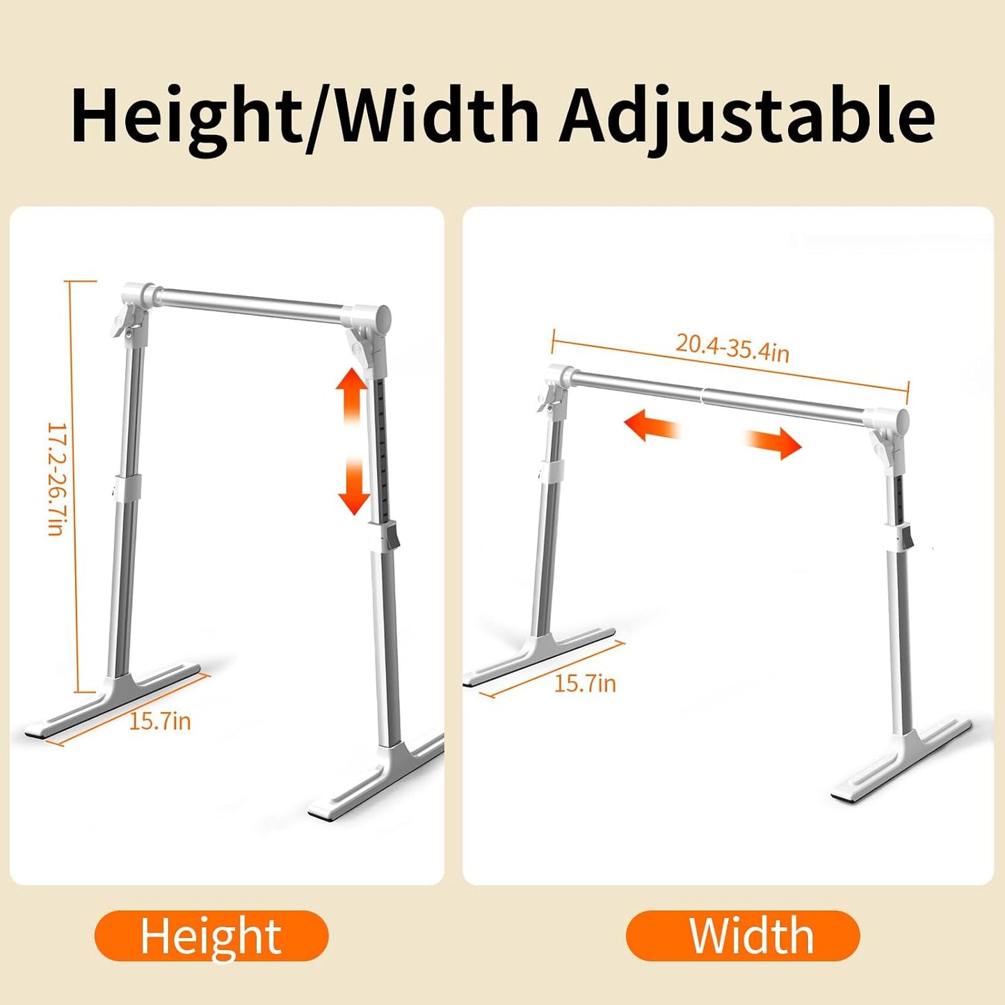 Foldable & Adjustable Dog Closet,Portable Clothing Rack for Pet/Dog Organization and Storage/Cat Clothing Rack,Space-Saving Alloy Mini Drying Rack,(20.4-35.4In Width, 17.3-26.7In Height)