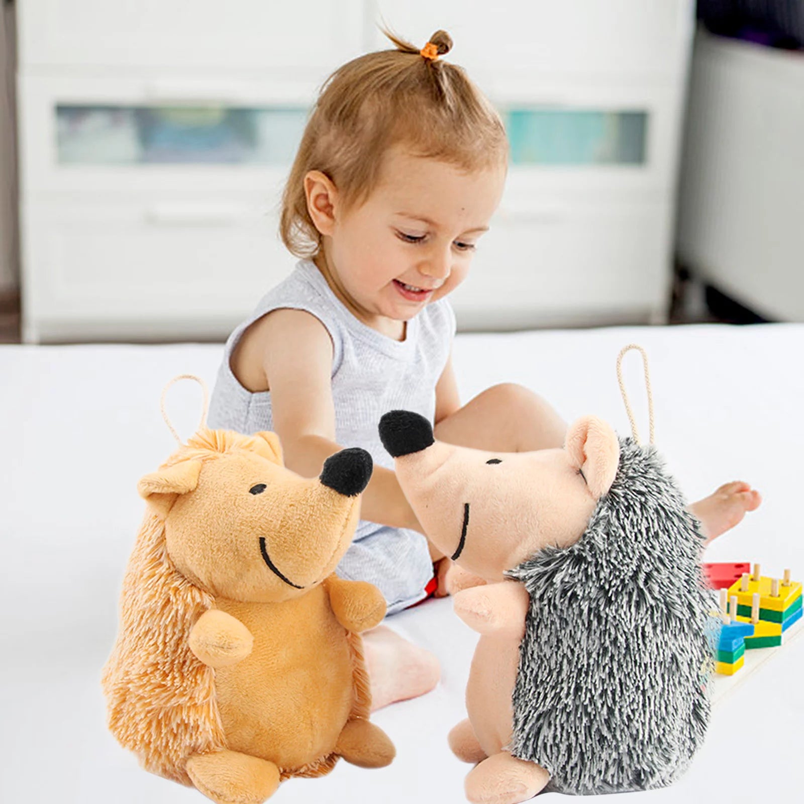 Plush Hedgehog Dog Toys, Squeaky Stuffless Hedgehog for Small and Medium Dogs, Keep Your Puppy Busy with Multi-Colored Interactive Pet Toys