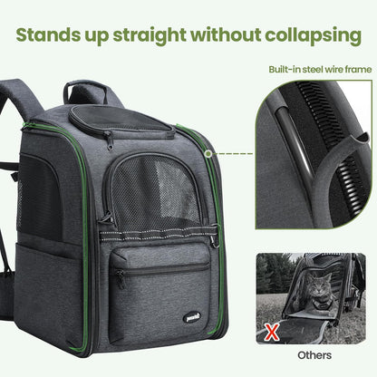 Ergonomic Cat Backpack, 30% Effort-Saving Breathable Pet Backpack