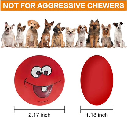 Dog Toy,Squeaky Dog Toys Chewing Durable Teething Latex Rubber Soft Interactive Fetch Play Dog Balls with Funny Face for Puppy Small Medium Pet Dog (5PCS)