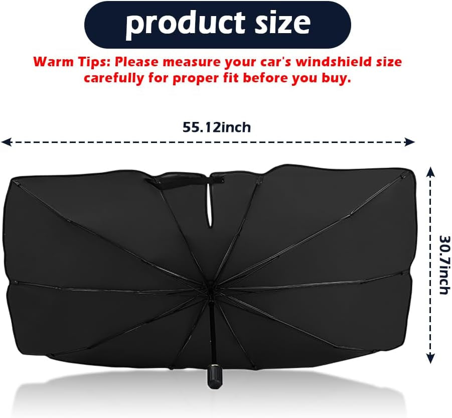 Car Windshield Sun Shade,Foldable Car Shade Umbrella for Blocking Sunlight & Insulating Heat,Portable Windshield Cover Sun Shades Cars Interior Accessories for Cars Suvs