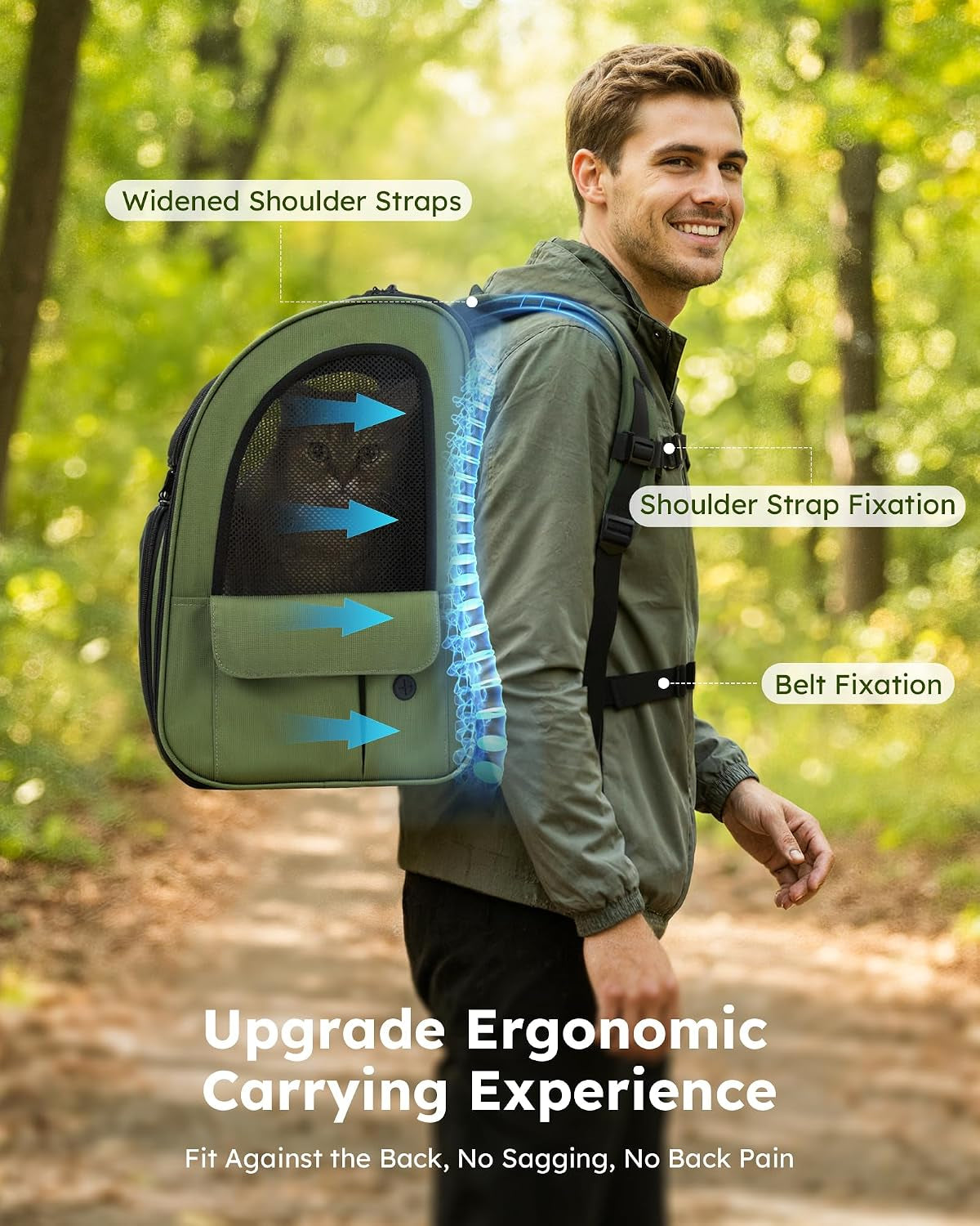Pet Backpack Expandable, Cat Carrier Backpack with Breathable Window