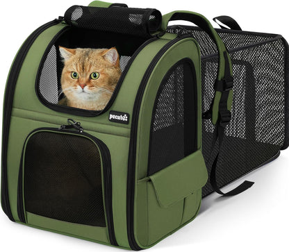 Pet Backpack Expandable, Cat Carrier Backpack with Breathable Window