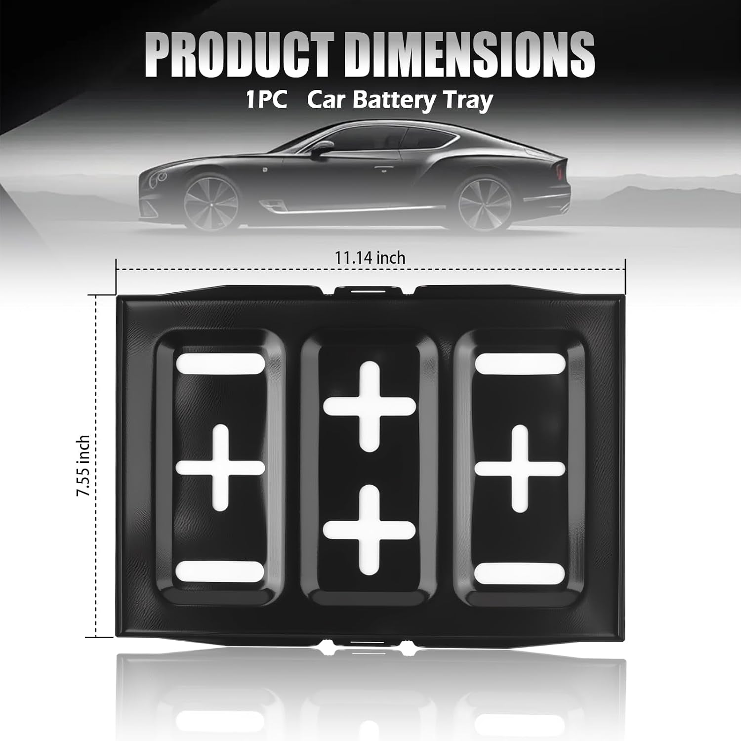 Car Battery Tray,Heavy Duty Battery Tray for Car Used as Batteries Mounting Holder Bracket,Universal Metal Cars Batteries Trays with Multiple Mounting Points Cars Accessories