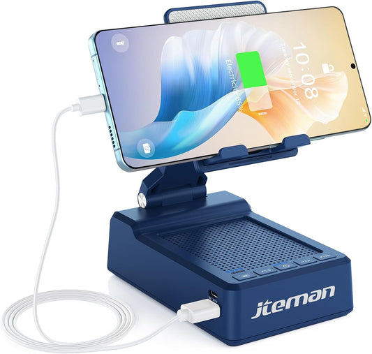 Gifts for Men Women,Cell Phone Stand with Bluetooth Speaker,Cool Tech Gadgets,Unique Birthday Gifts for Men Husband Mom Dad-Blue